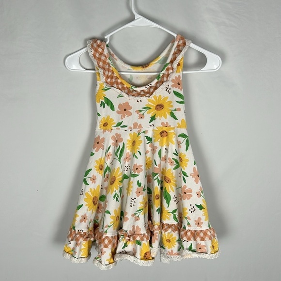 Elanor Rose White and Yellow Sunflower Floral Everly Dress -Size 6/7 - Picture 2 of 5